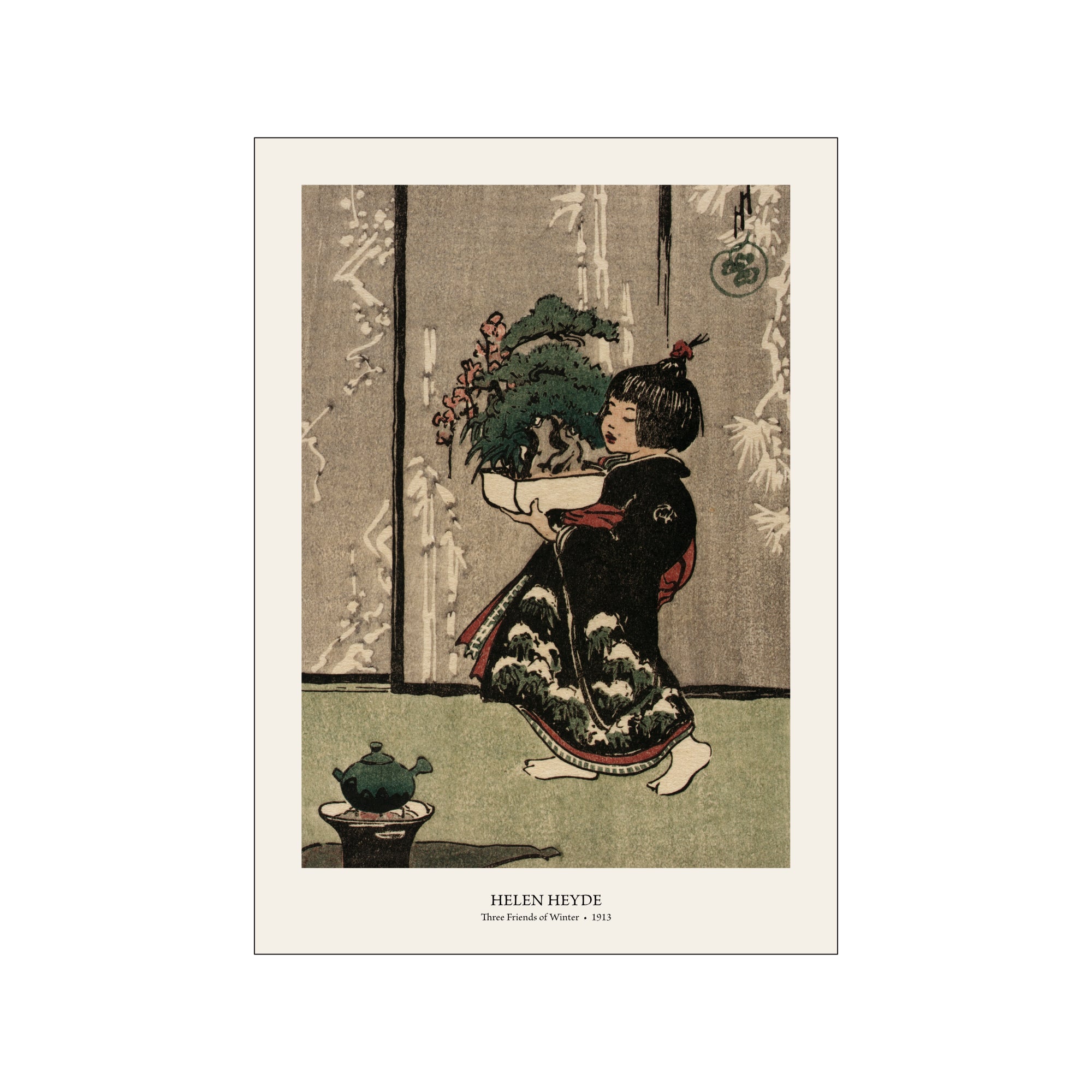 Three Friends of Winter - Helen Hyde | Woodblock Print – JPNstudio