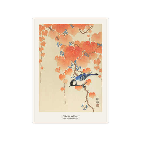 Great Tit on Branch - Ohara Koson | Woodblock Print