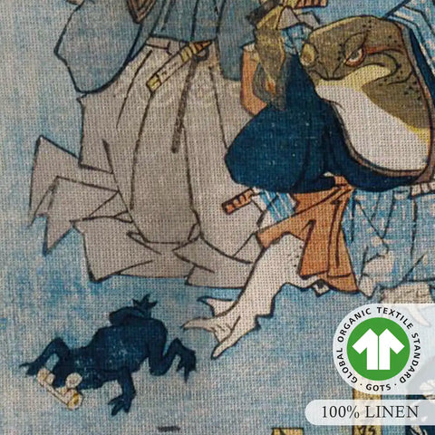 Famous Heroes of the Kabuki Stage Played by Frogs - Utagawa Kuniyoshi | Kitchen Towel