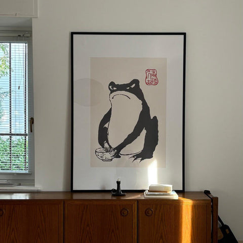 Zen-Frosch Drei – Matsumoto Hoji | Japanischer Holzschnitt