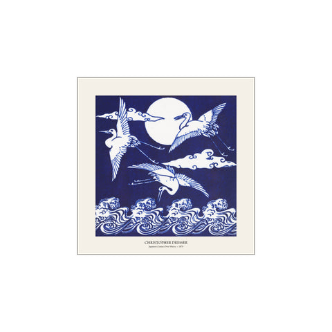 Japanese Cranes Over Waves - Christopher Dresser | Woodblock Print