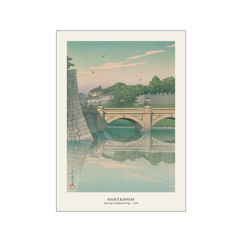 Morning at Nijūbashi Bridge - Hasui Kawase | Woodblock Print