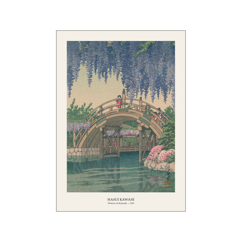 Wisteria at Kameido - Hasui Kawase | Woodblock Print