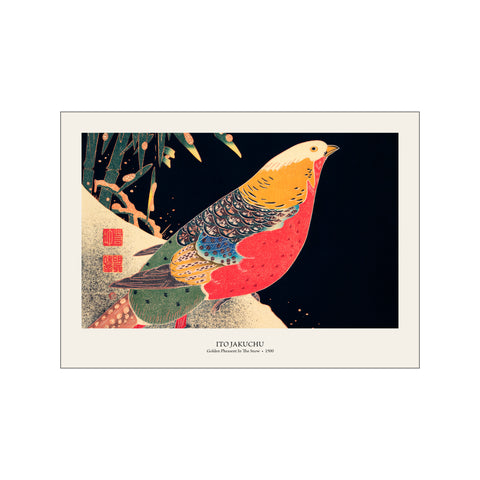 Golden Pheasent In The Snow 1900 - Ito Jakuchu | Woodblock Print
