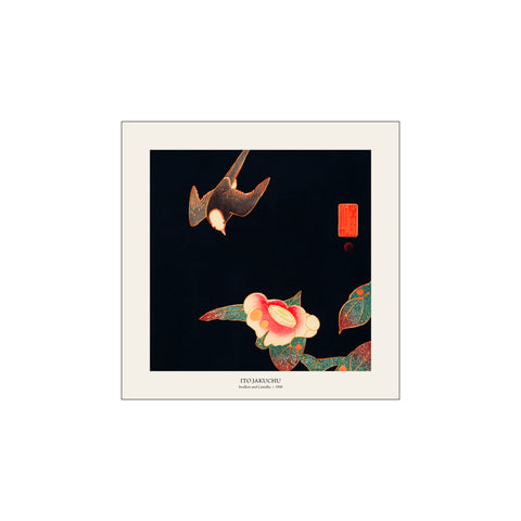 Swallow and Camellia 1900 - Ito Jakuchu | Woodblock Print