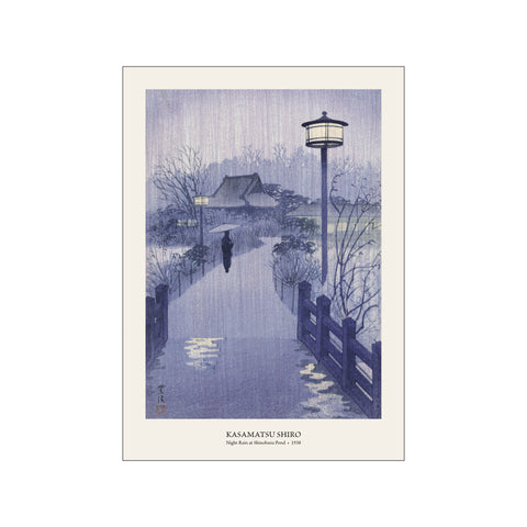 Night Rain at Shinobazu Pond - Kasamatsu Shiro | Woodblock Print