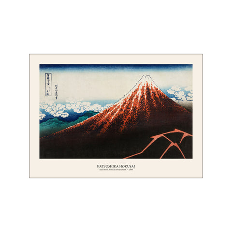 Rainstorm Beneath the Summit - Katsushika Hokusai | Woodblock Print