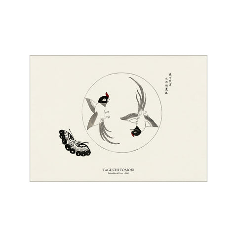 Woodblock Print Swallows Circle - Taguchi Tomoki | Japandi Style