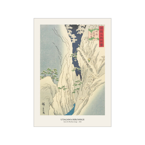 Snow on the Kiso Gorge  - Utagawa Hiroshige | Woodblock Print
