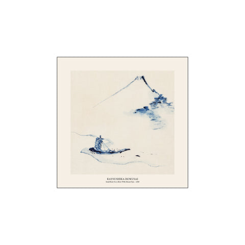 Small Boat on a River with Mount Fuji - Katsushika Hokusai | Woodblock Print
