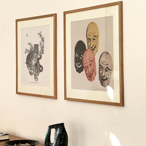 Japanese Noh Masks | Japanese Woodblock Print